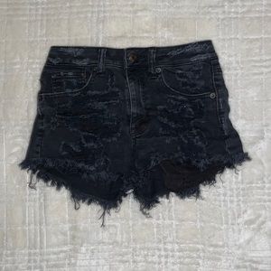 American Eagle Black Ripped Shorts
